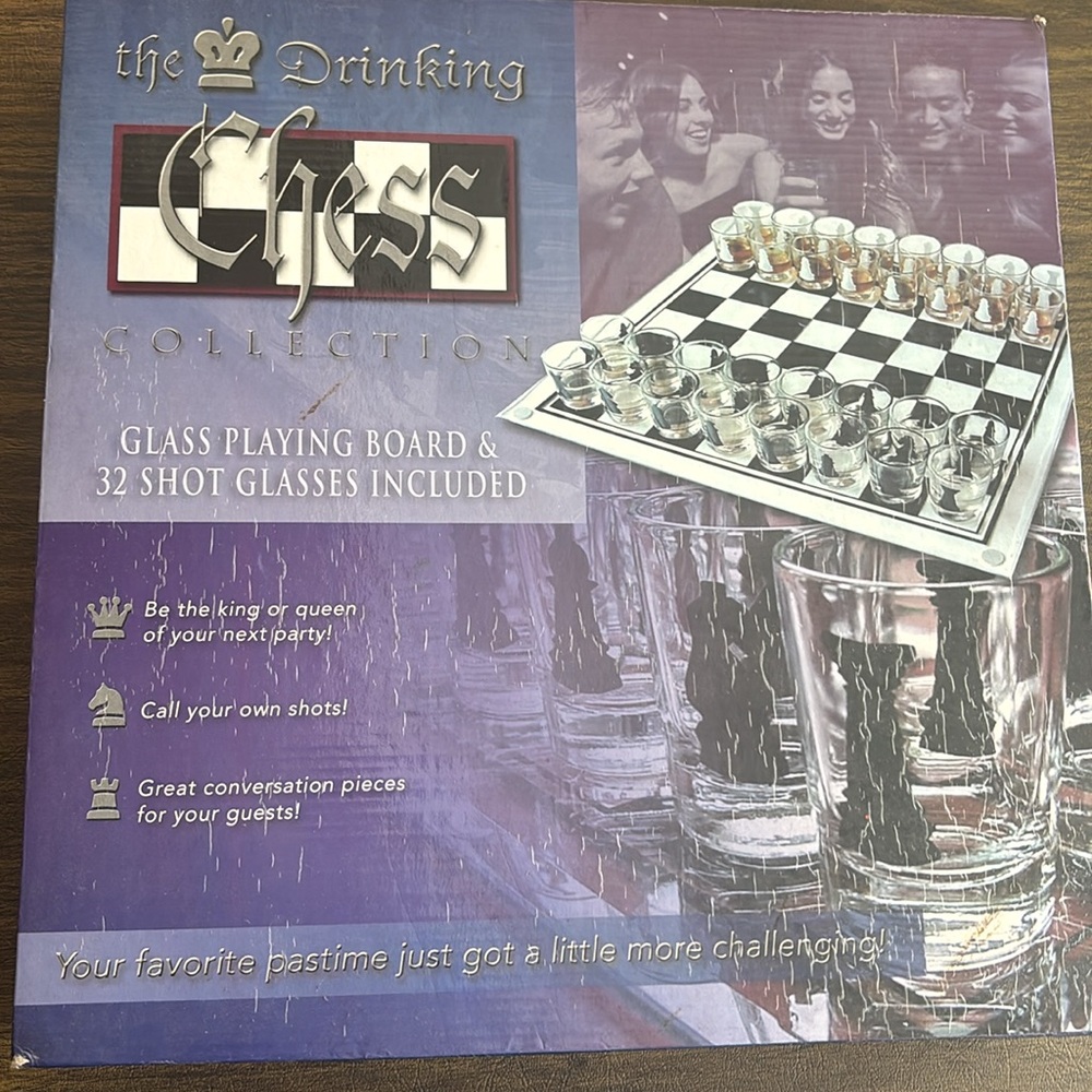 NIB NEW Chess Drinking Game Glasses